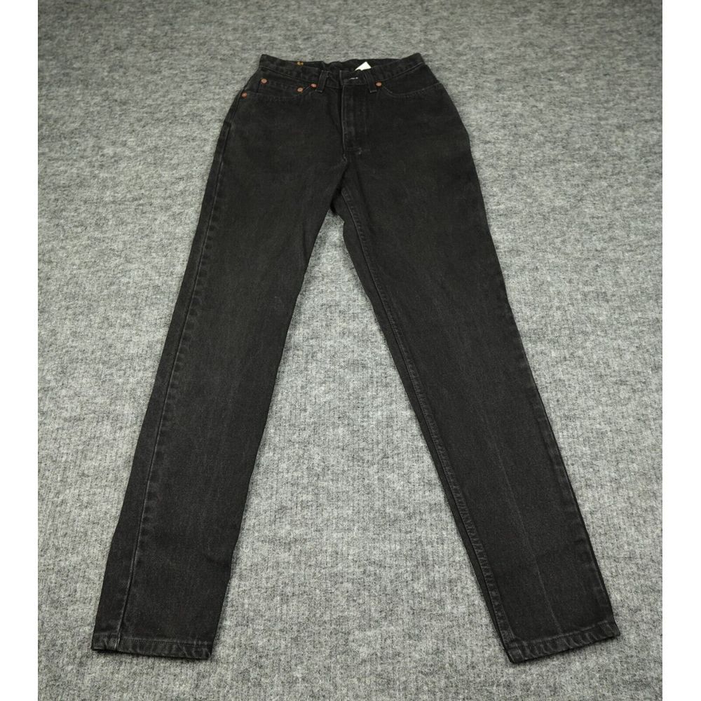 Vintage 512‎ Levis Jeans Womens 7 Black Denim Slim Fit Tapered Leg Made In USA